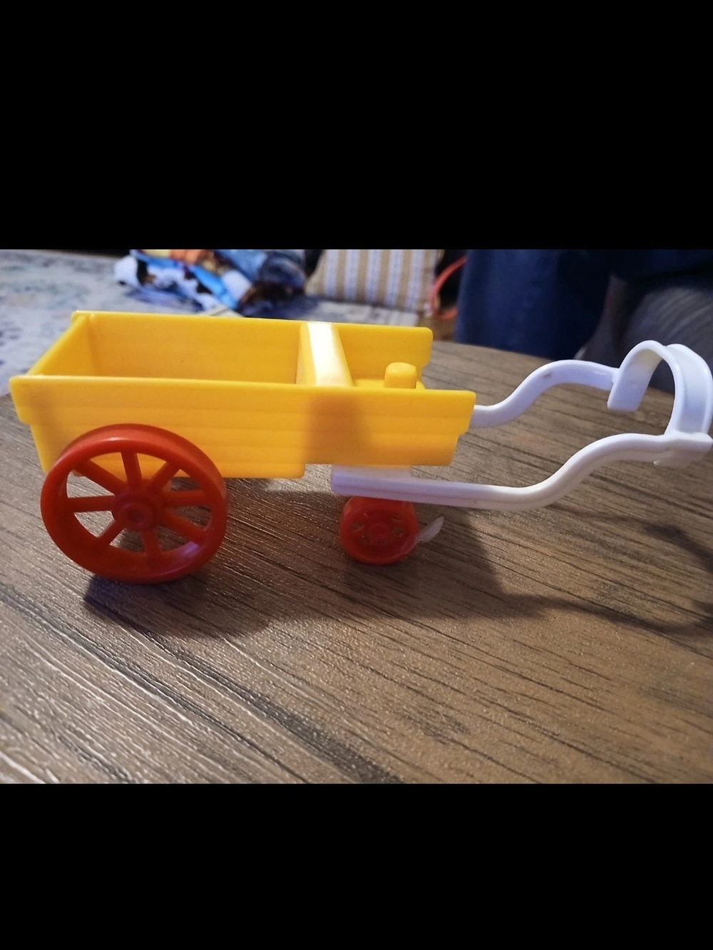Vtg Fisher Price Little People Farm Tractor Trailer Horse Harness Tailgate Works